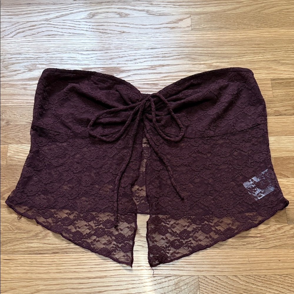Strapless Lace Tie Top